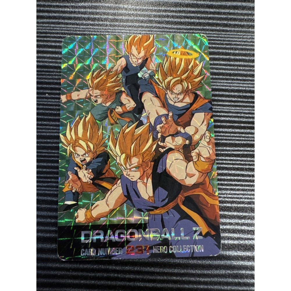 1994 DBZ Hero Collection #231 Prism Vegeta Goku Trunks Gohan Goten Card